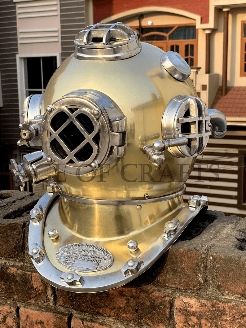 Antique Boston Diving Helmet Vintage Divers Deep Sea US Navy Mark V - collectiblegiftitems