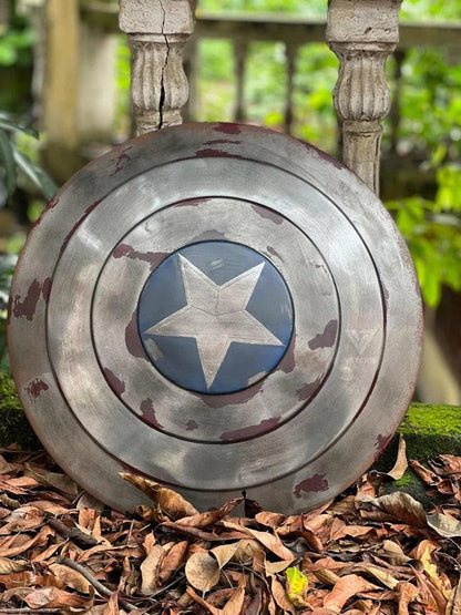 Captain America Shield Original Battle Damage 1:1 Scale Full Size Handmade (Battle Damage) - collectiblegiftitems