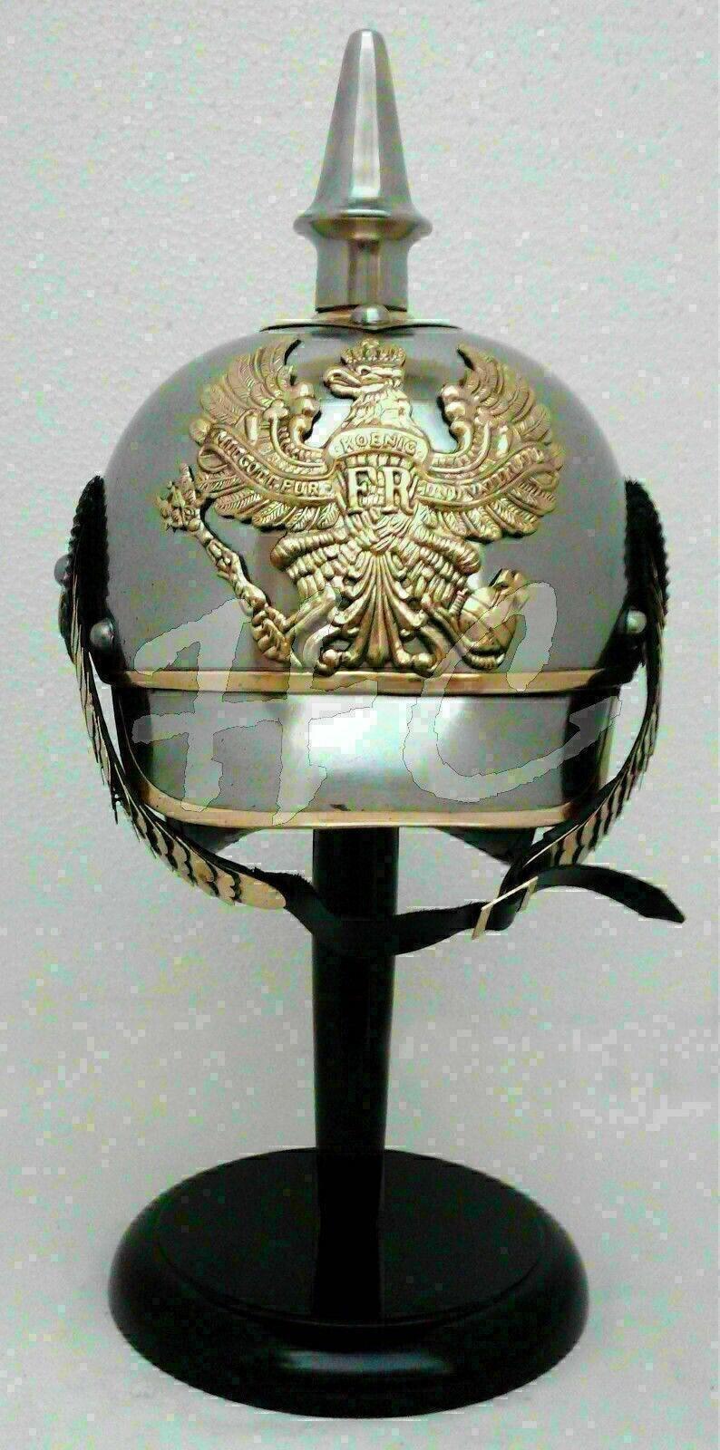 German Armor Steel Helmet Medieval Knight Brass German Helmet Halloween Gift - collectiblegiftitems