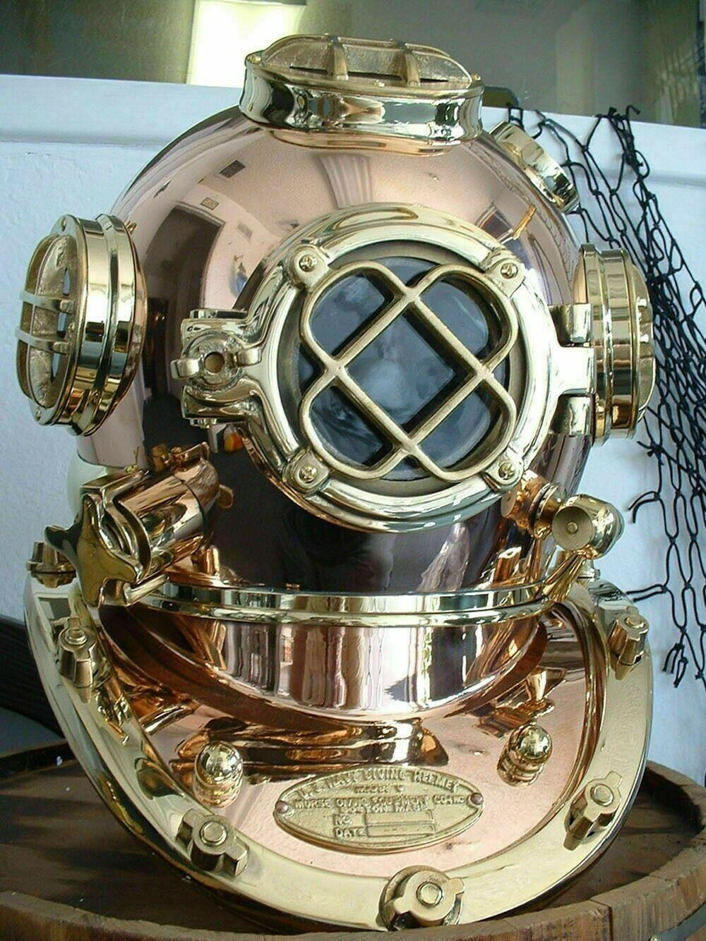 Diving Helmet U.S. Navy | Copper Brass Solid Heavy | Mark V Replica - collectiblegiftitems