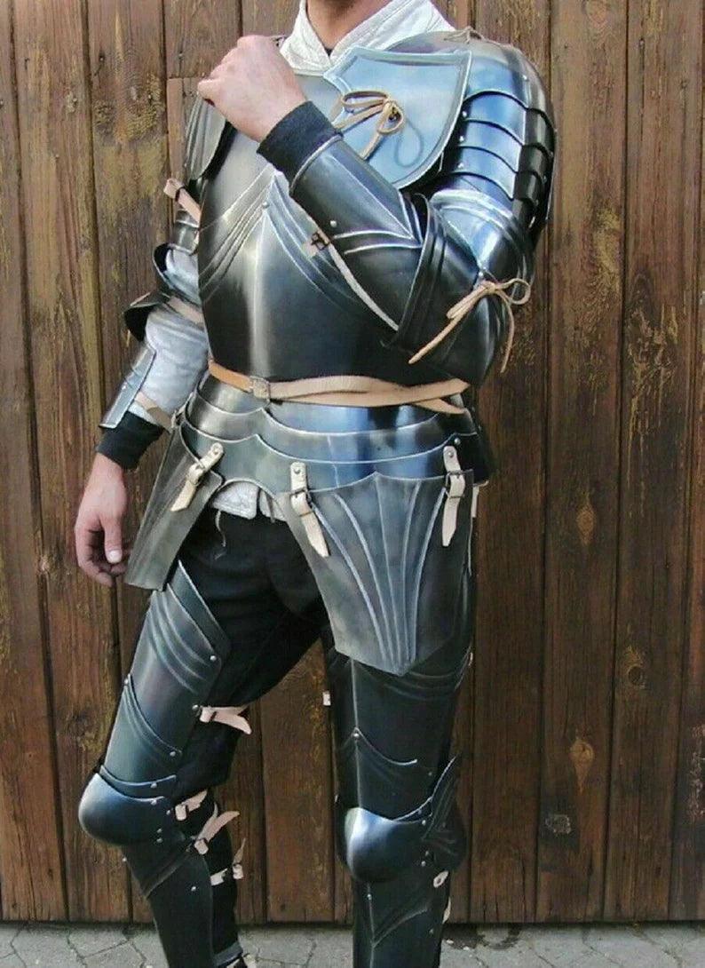 Full Suit Of Armor, Medieval Knight Blackened Steel Gothic Armour - collectiblegiftitems