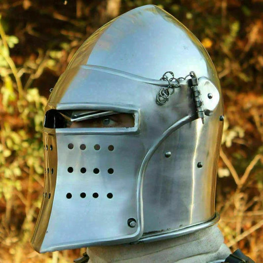 Medieval Barbuta Helmet Role Play Knight Helmet ~Fully Functional Medieval Wearable Helmet~with Stand Best Christmas Gift for Him - collectiblegiftitems