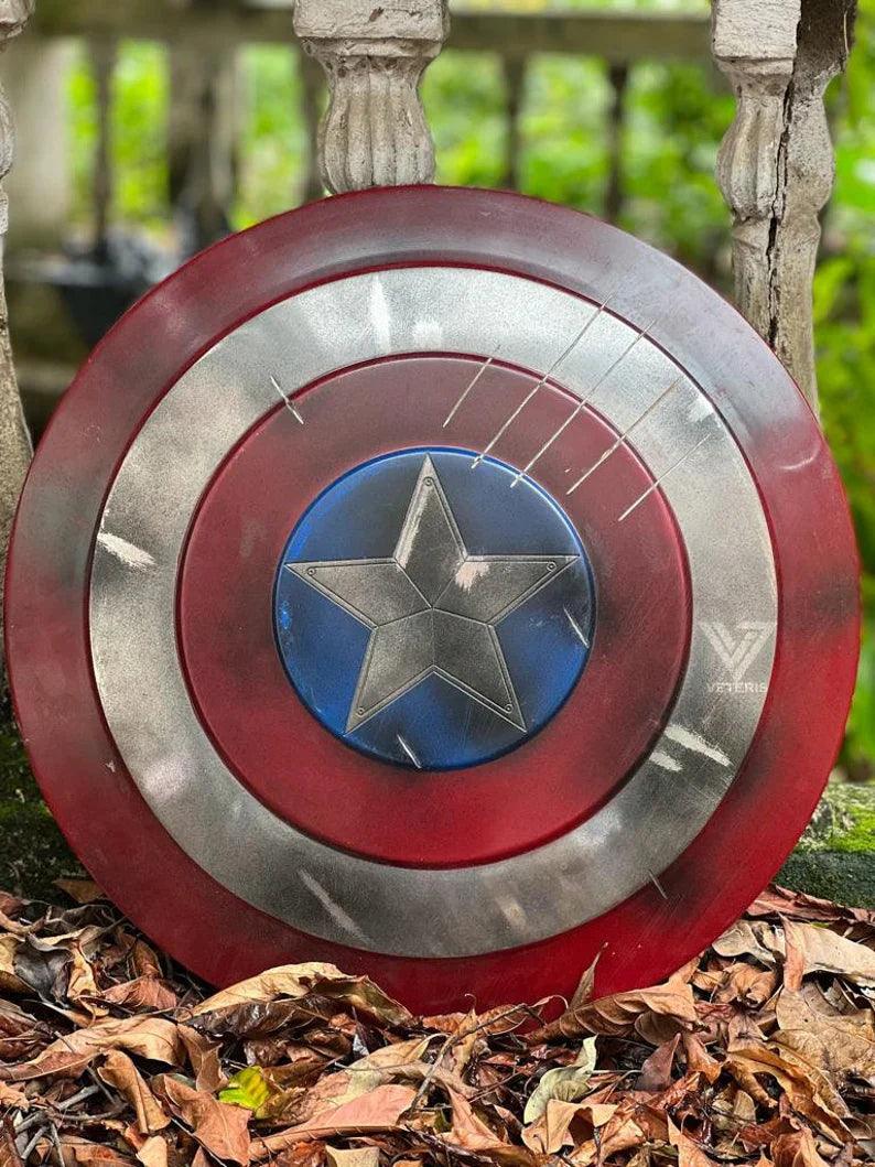 Captain America damaged Shield - Metal Prop Replica- screen Accurate Marvel Captain America's Shield - collectiblegiftitems