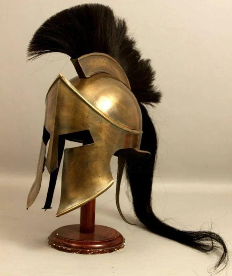 300 movie Great king Leonidas spartan Helmet, fully functional medieval Replica wearable helmet, solid steel with inner leather liner Helmet - collectiblegiftitems