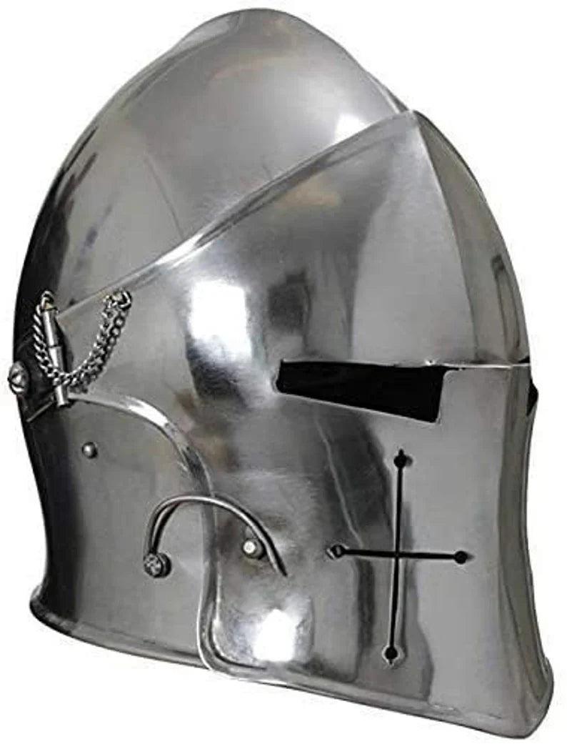 Medieval Barbuta Helmet Knights Templar Crusader Armor Helmet - collectiblegiftitems