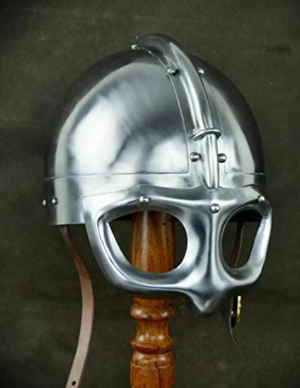 SCA Medieval Norman Nasal Helmet Viking Helmet Rplica Mask Helmet Silver - collectiblegiftitems