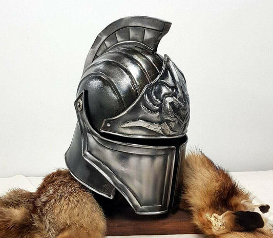 Blackened 18 Gauge Steel Medieval Legionnaire Fantasy Helmet - collectiblegiftitems