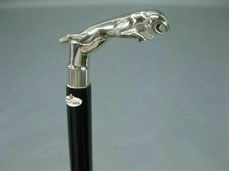 Jumping Jaguar Nautical Brass Handmade Walking Stick - collectiblegiftitems