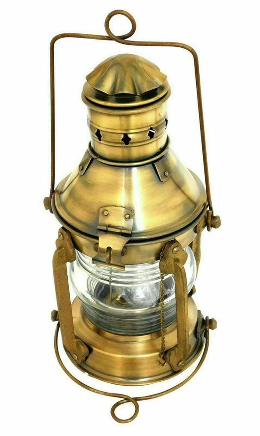 Antique Anchor Ship Lantern Nautical Maritime Boat Oil Lamp Light Vintage Decor, Ship Oil Lantern, Vintage Home Decor - collectiblegiftitems