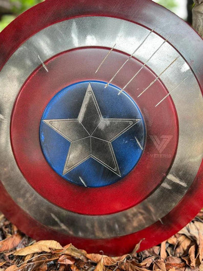 Captain America damaged Shield - Metal Prop Replica- screen Accurate Marvel Captain America's Shield - collectiblegiftitems