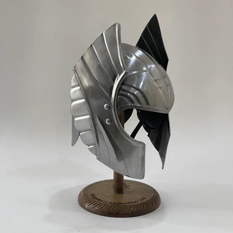 Thor Love and Thunder Movie Helmet 18 Gauge Metal Wing Rotator Thor Helmet with Stand Perfect Gift for Thor Lover - collectiblegiftitems