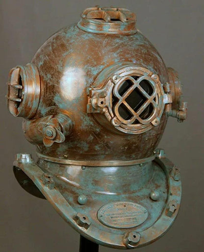 Diving Helmet Antique U.S Navy Mark V Steel & Brass - collectiblegiftitems