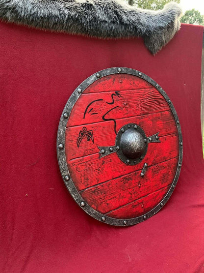 Medieval Viking shield 24'' Ragnar Lothbrok Authentic Battleworn Viking Shield - collectiblegiftitems