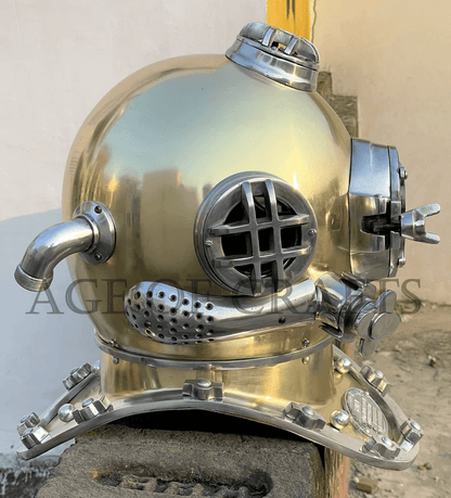 Antique Boston Diving Helmet Vintage Divers Deep Sea US Navy Mark V - collectiblegiftitems