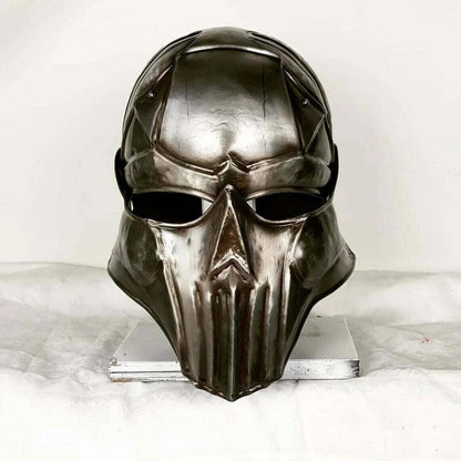 Blackened 18 Gauge Steel Medieval Demonic Face Vader Sallet Helmet1 halloween - collectiblegiftitems