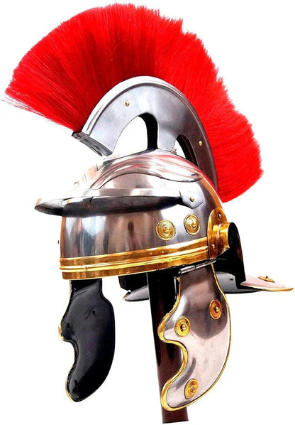 Helmet Roman Centurion Armor With Plume | Halloween Costume Props - collectiblegiftitems