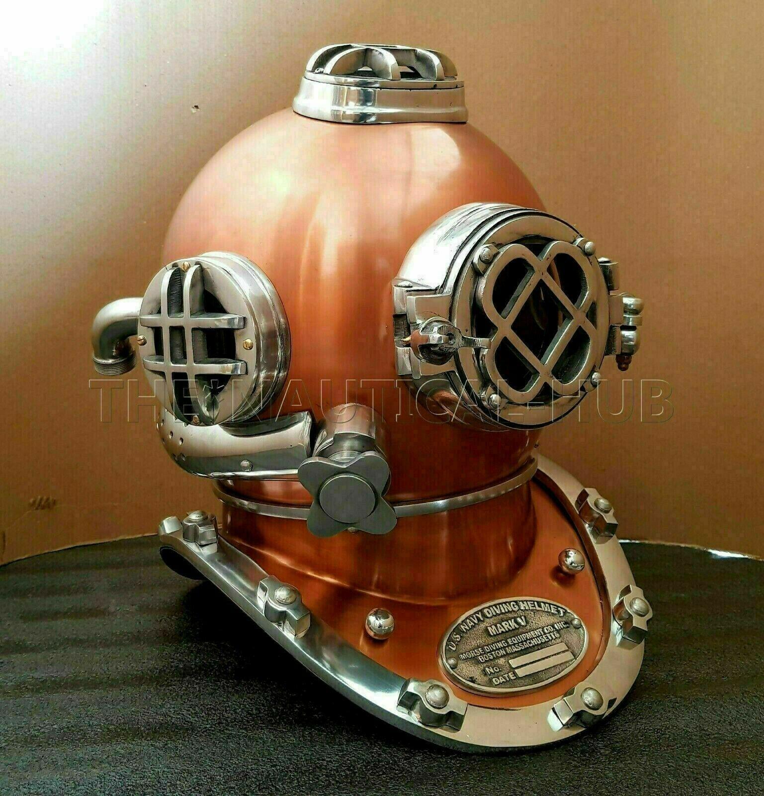 Diving Helmet Vintage BOSTON MARK V U.S Navy Deep Sea Divers Collectible - collectiblegiftitems