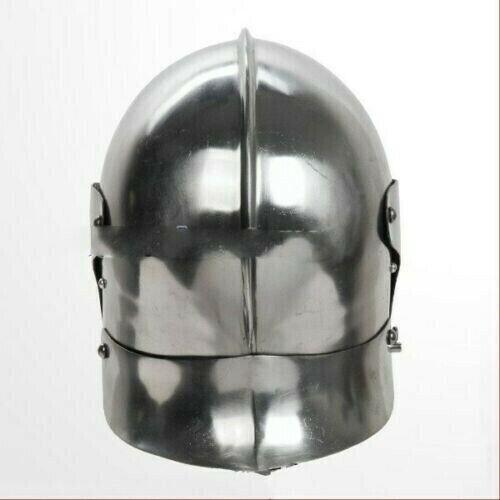 Functional 16G Steel Medieval Knight Pig Face Bascinet Helmet WMA SCA LARP Armor - collectiblegiftitems