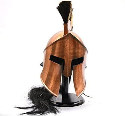 300 Movie Great King Leonidas Spartan Helmet~Fully Functional Medieval Copper Antique Helmet~ Solid Steel with Inner Leather Liner Helmet - collectiblegiftitems