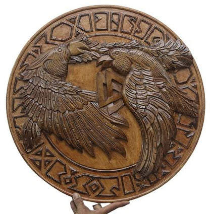 Hugin and Munin Authentic Battleworn Viking Shield, 24 - collectiblegiftitems