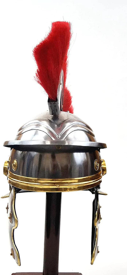 Helmet Roman Centurion Armor With Plume | Halloween Costume Props - collectiblegiftitems