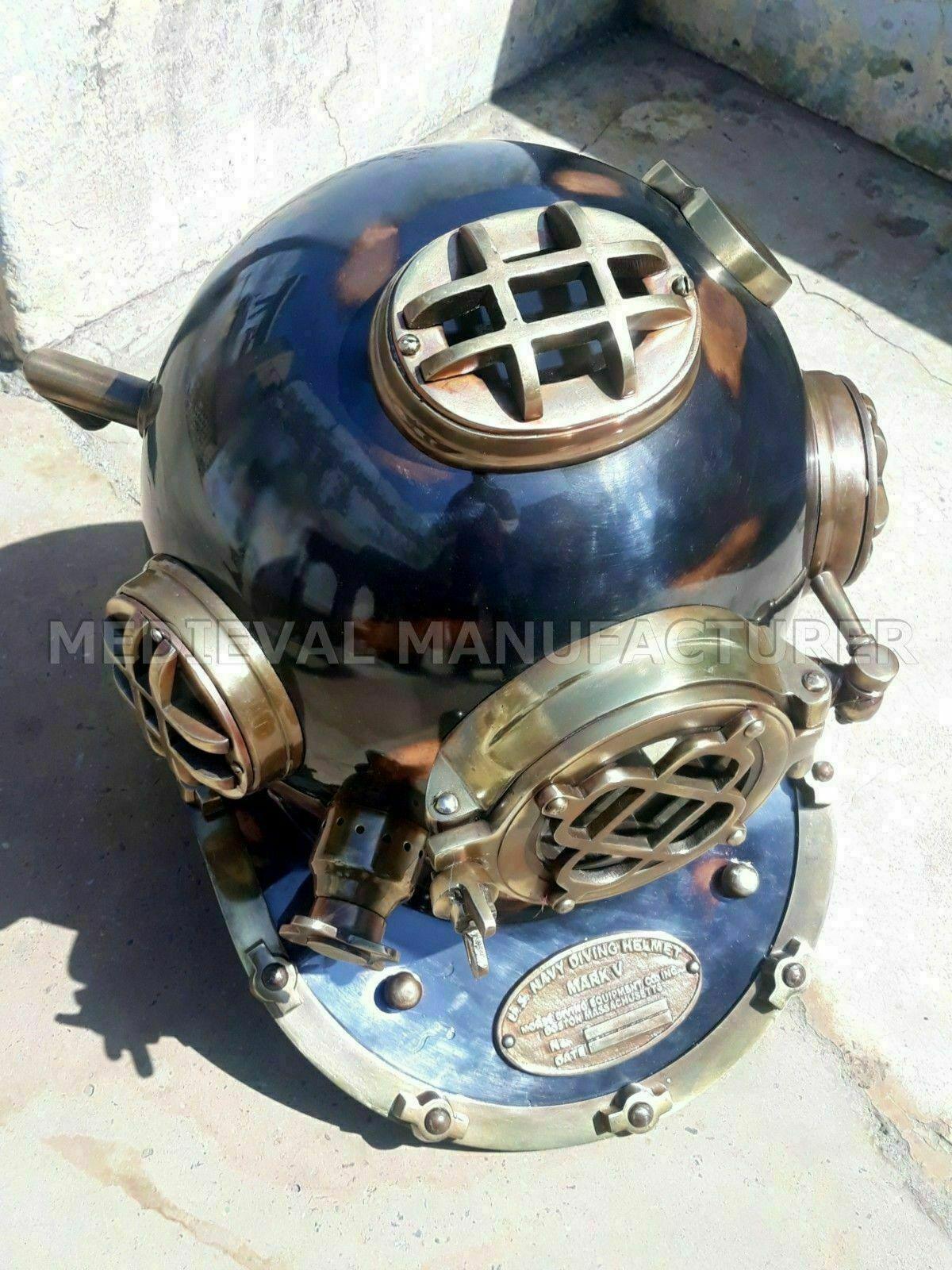 Diving Helmet vintage BOSTON MARK V U.S Navy Deep Sea Divers - collectiblegiftitems