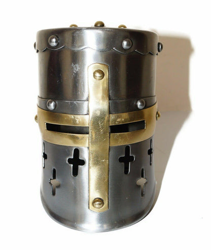 Mini Medieval Crusader Templar Knight Armor Helmet Decor - collectiblegiftitems