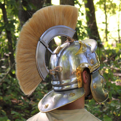 Imperial Roman Centurion Helmet with Blonde Plume - collectiblegiftitems