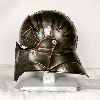 Blackened 18 Gauge Steel Medieval Demonic Face Vader Sallet Helmet1 halloween - collectiblegiftitems