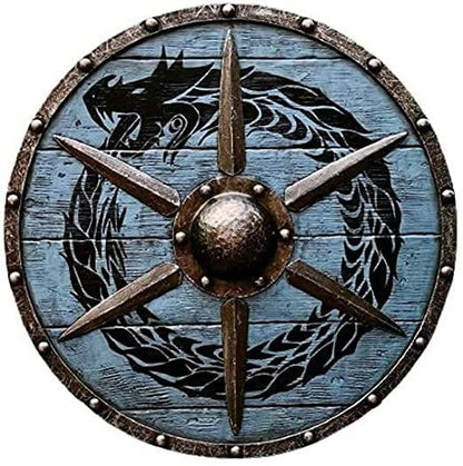 Medieval Round Shield Viking Battle-Ready Cosplay & Fully Functional Dragon Shield - collectiblegiftitems