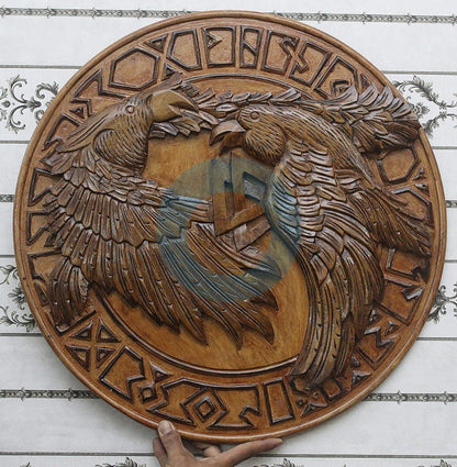 Hugin and Munin Authentic Battleworn Viking Shield, 24 - collectiblegiftitems