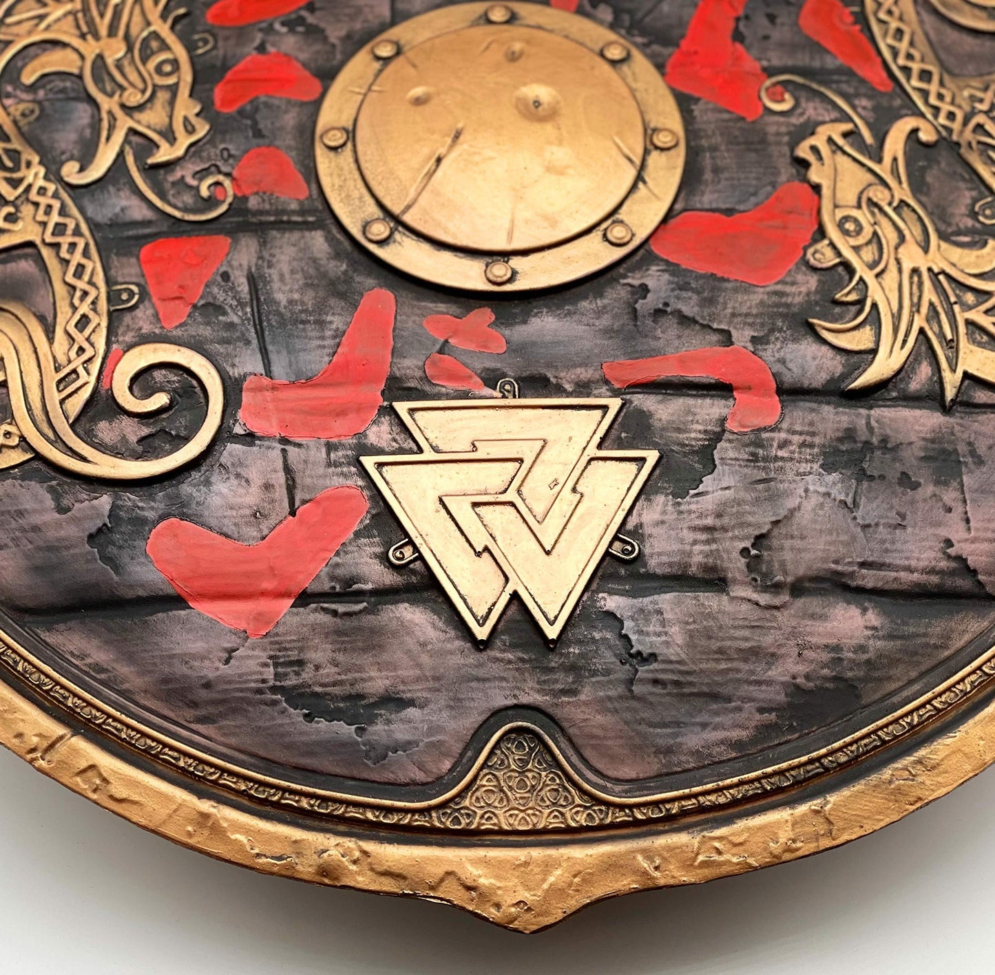 Wooden Viking Dragon Shield for Warrior Costume 24"