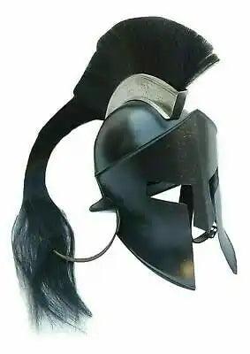 Spartan Black Medieval Armor Helmet - collectiblegiftitems