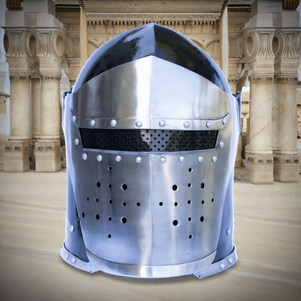 Great Helm Helmet- Crusader Helmet - collectiblegiftitems