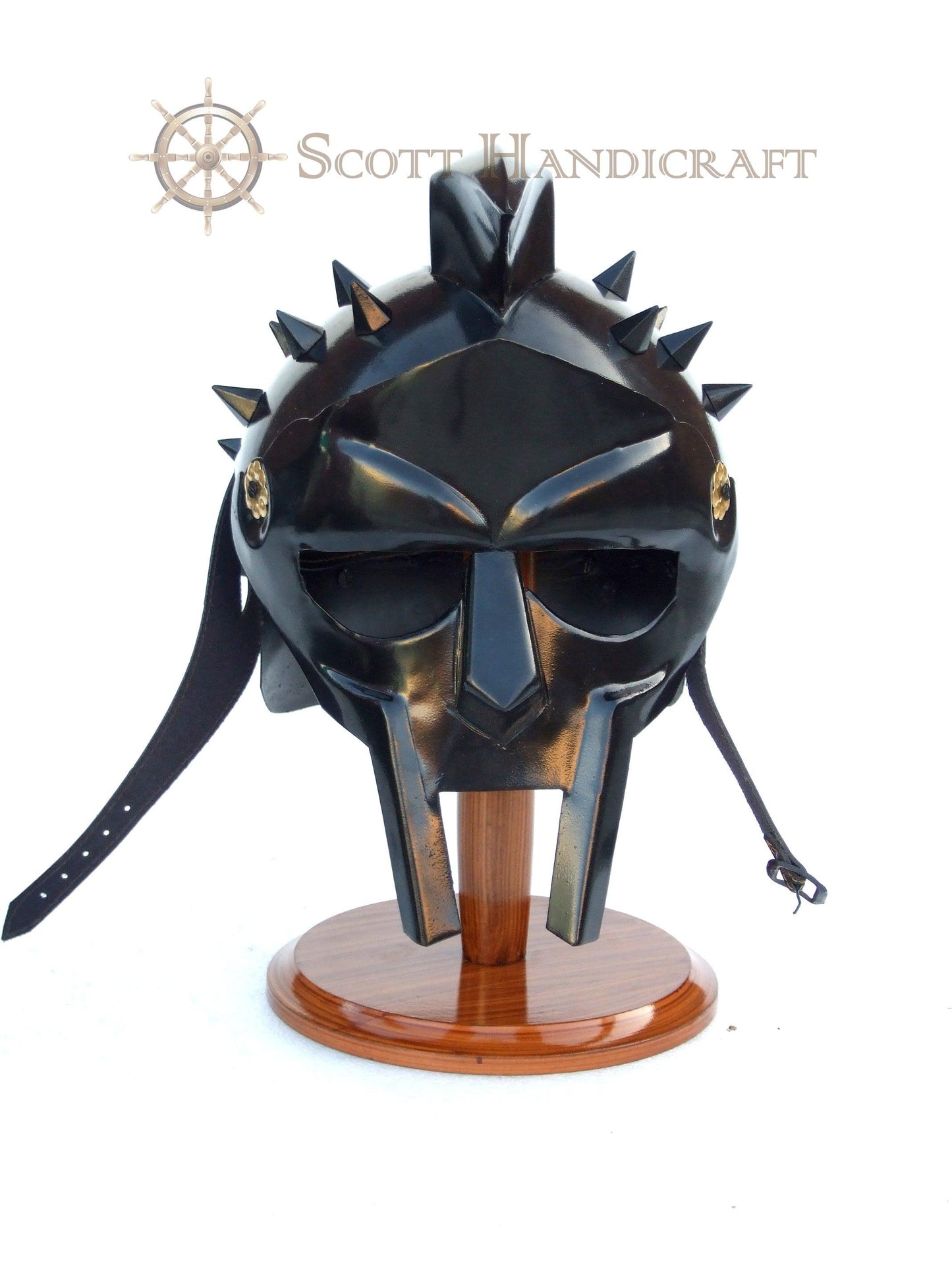 Roman Gladiator Maximus Helmet - Black - collectiblegiftitems