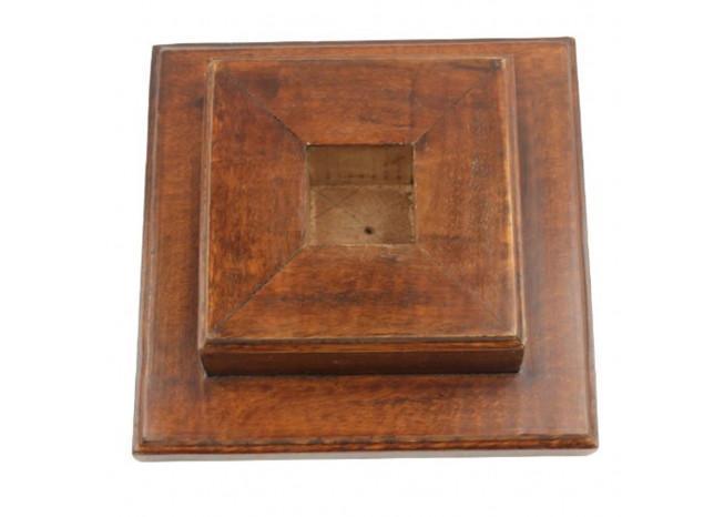 Square Base Wooden Helmet Stand - collectiblegiftitems