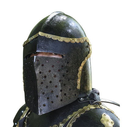 The Cursed Black Knight Functional Medieval Helmet Armor - collectiblegiftitems