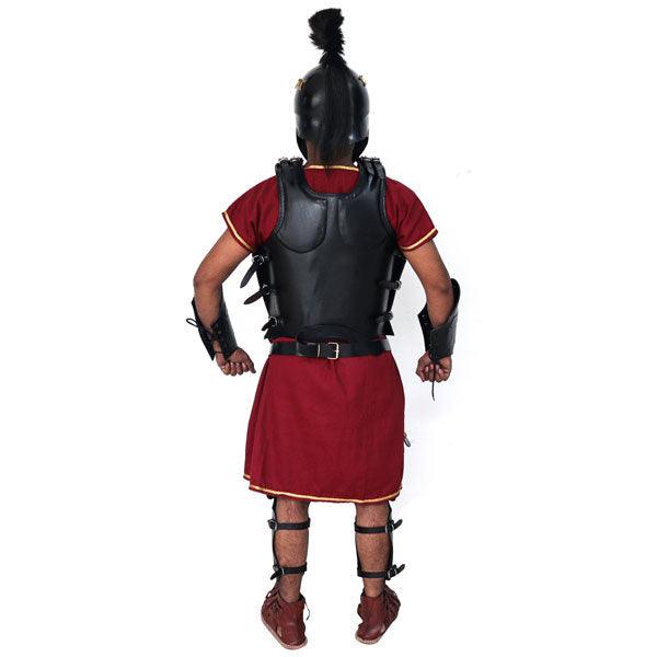 Full Body Roman Skirted Leather Armor Suit with Greek Metal Helmet LFBA07 - collectiblegiftitems