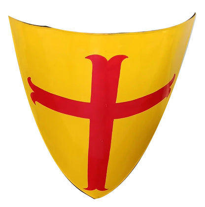 Medieval Red Cross Crusader Yellow Templar Knight Shield - collectiblegiftitems