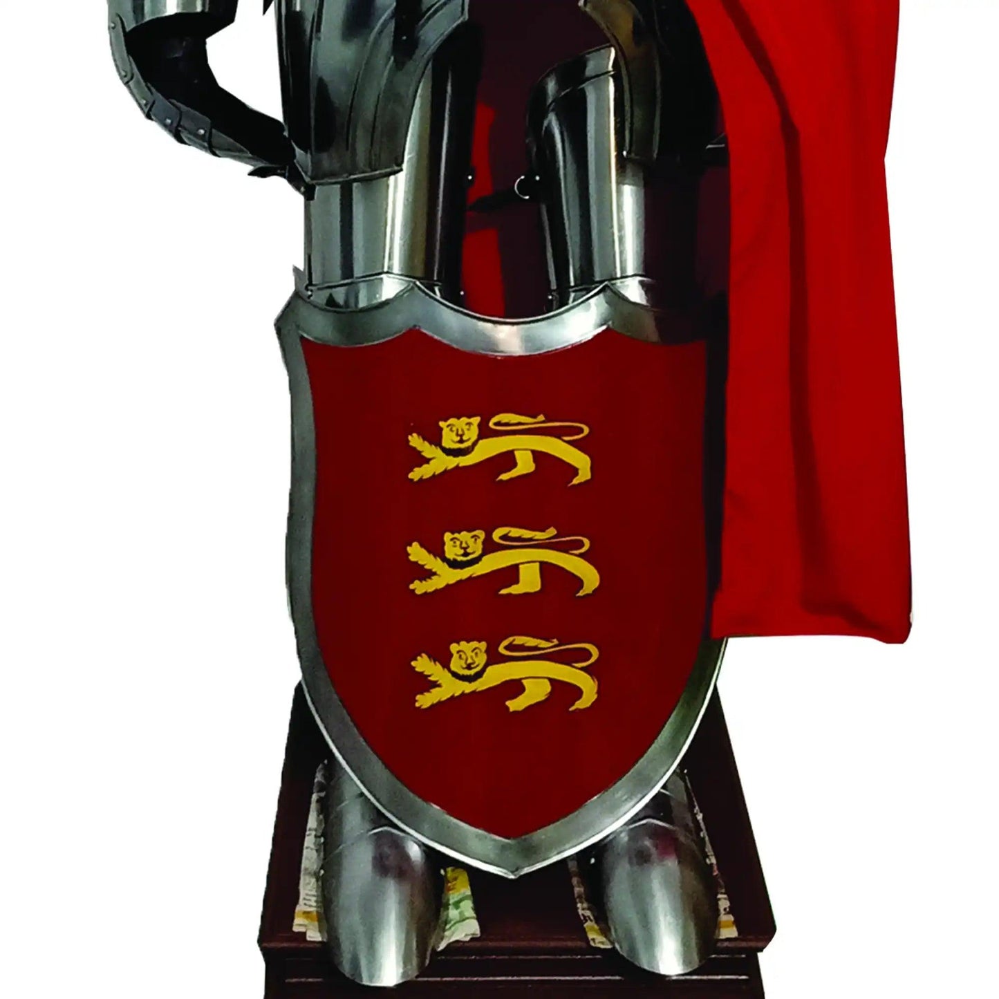 Crusader Templar Knight Medieval Suit of Armor with Shield and Cloak - collectiblegiftitems