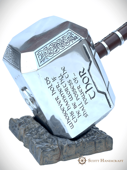 GOD OF THUNDER - INSCRIBED HAMMER - collectiblegiftitems