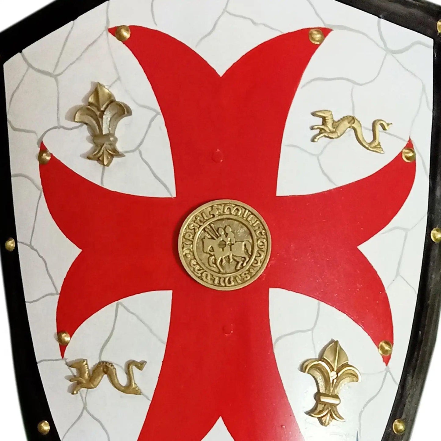 Templar Knight Royal Crusader Shield Red Cross Heavy Cavalry Combat Shield - collectiblegiftitems