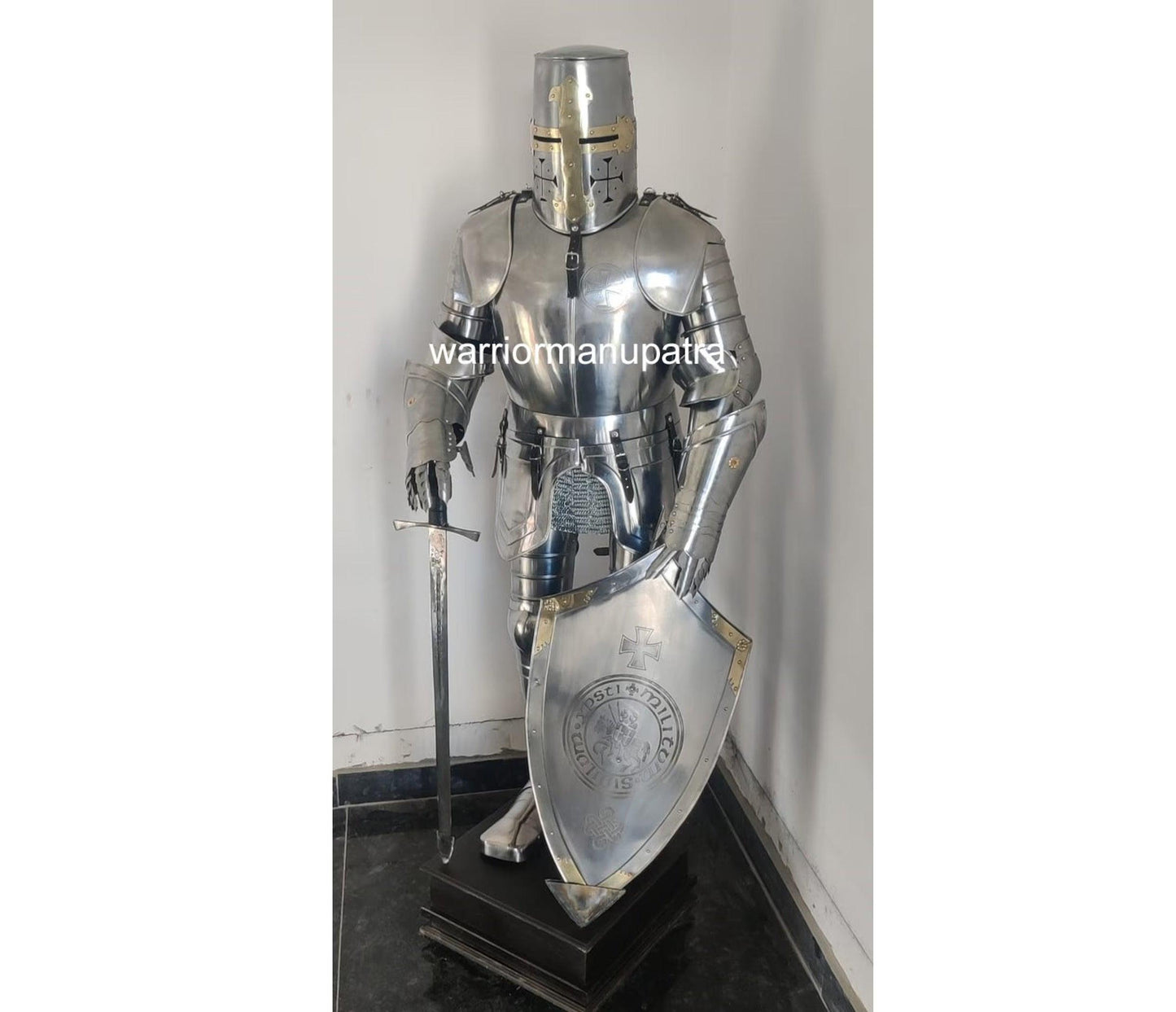 Medieval Knight Suit Medieval Full Steel Templar Knight Suit of Armour Wearable Costume Best Gift - collectiblegiftitems