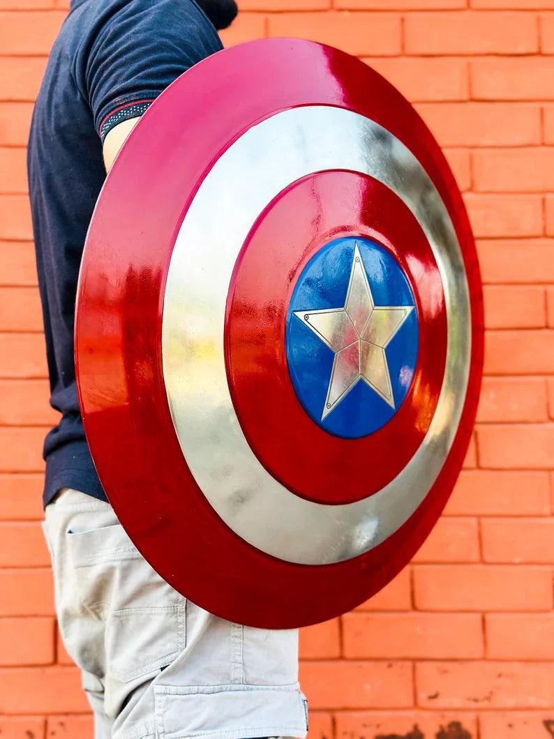 Captain America Shield Replica | Winter Soldier Metal Prop | Avengers Costume Accessory | Ideal Halloween Gift - collectiblegiftitems