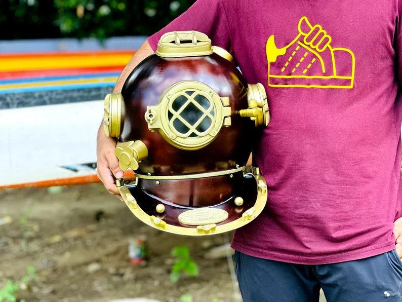 Scuba diving helmet | Marine Purple diving divers helmet | US navy mark V divers helmet | Marine deep diving helmet - collectiblegiftitems