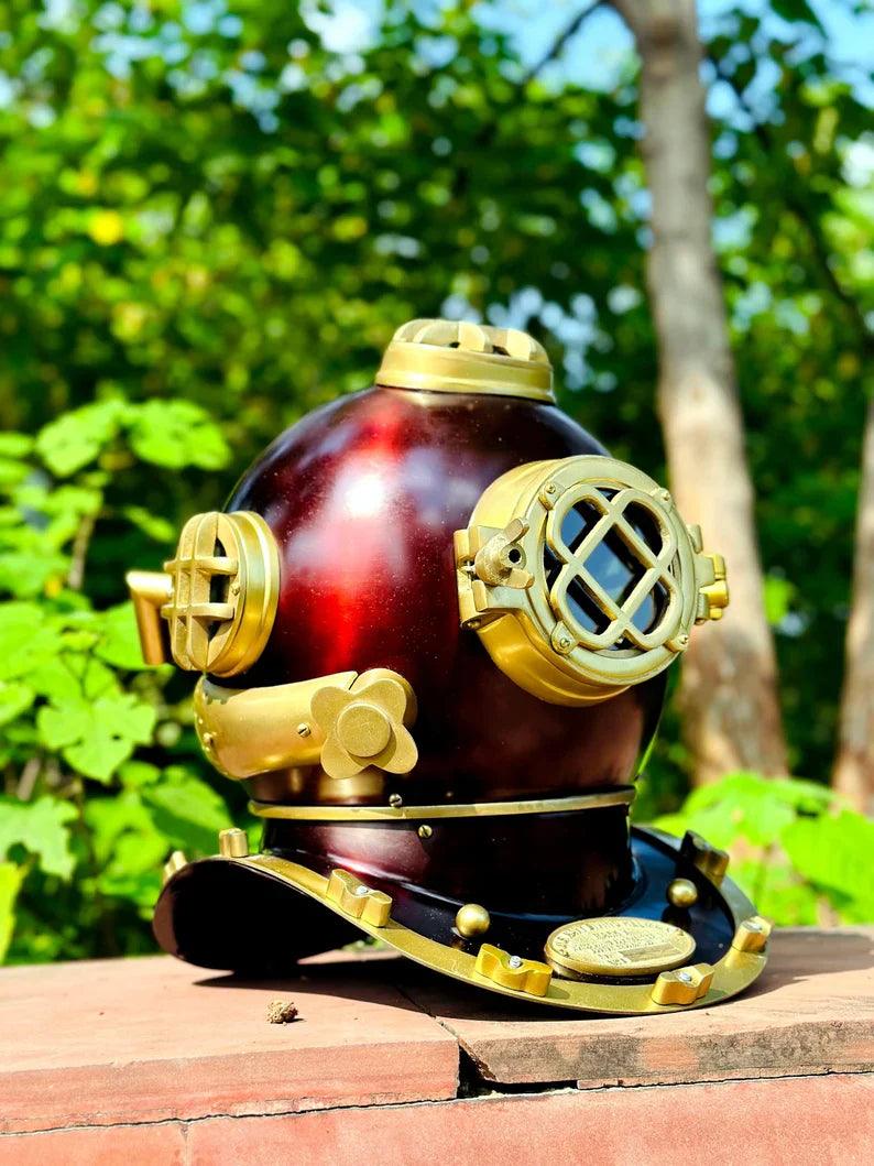 Scuba diving helmet | Marine Purple diving divers helmet | US navy mark V divers helmet | Marine deep diving helmet - collectiblegiftitems