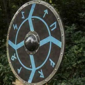 Smooth Face Lightning and Storm Runes Viking Shield - collectiblegiftitems