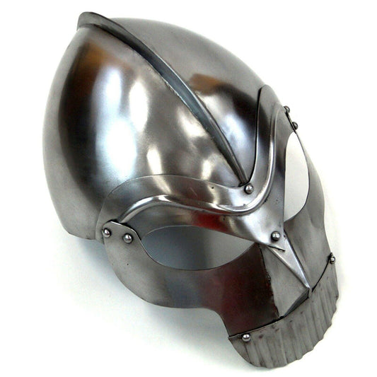 Armor Helmet with Teeth Medieval Warrior Armor, Chrome (19851) - collectiblegiftitems