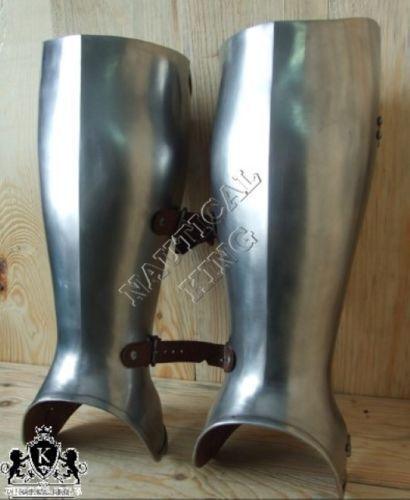 Medieval Knight Crusader Armor Greaves Spartan Steel Armour Larp SCA Reenactment - collectiblegiftitems