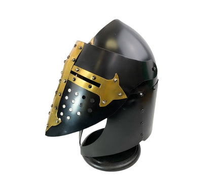 Crusader Helmet - Great Helm Medieval Helmet - collectiblegiftitems